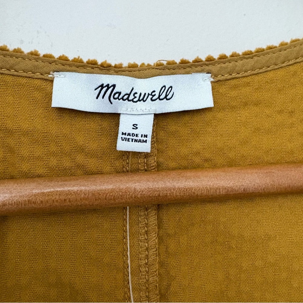 Madewell Corduroy Side-Button Shift Dress Mini Sleeveless Antique Gold Size S - Picture 7 of 11